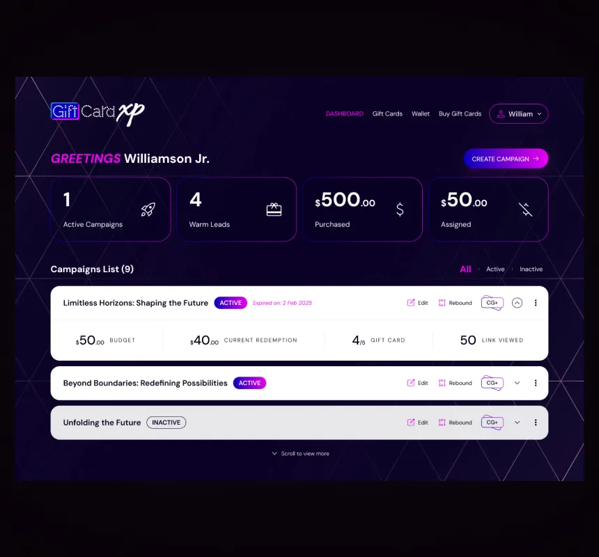 GiftCardXP project by Esipick